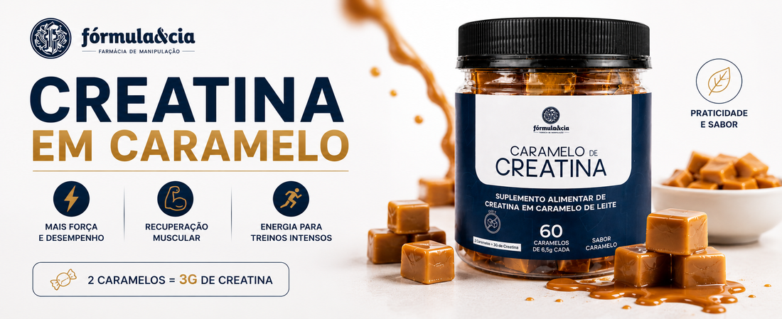 Creatina em Caramelo: praticidade, sabor e performance no seu dia a dia